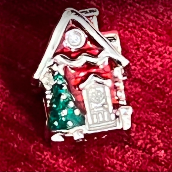 Gingerbread Christmas house for pandora bracelet charm stamped 925 - Picture 2 of 3